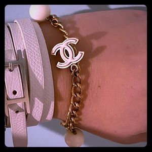 100% auth Chanel charm bracelet white & gold